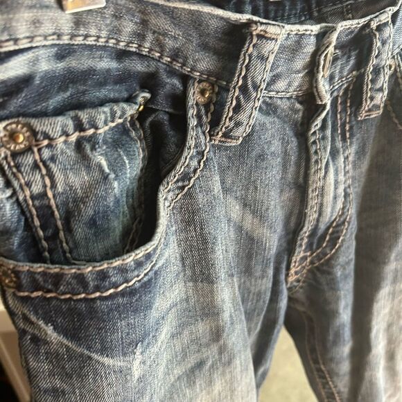 Y2K Express Men's Relaxed Jeans - Distressed Blue 30 x 30 - Picture 10 of 16